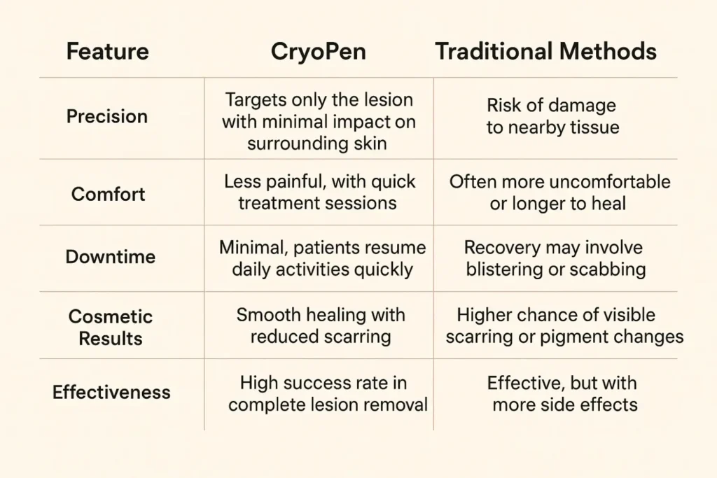 CryoPen treatment vs traditional methods for Seborrhoeic Keratosis removal Braintree